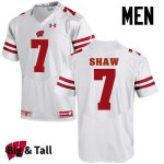 Men's Wisconsin Badgers NCAA #7 Bradrick Shaw White Authentic Under Armour Big & Tall Stitched College Football Jersey YA31R57HV
